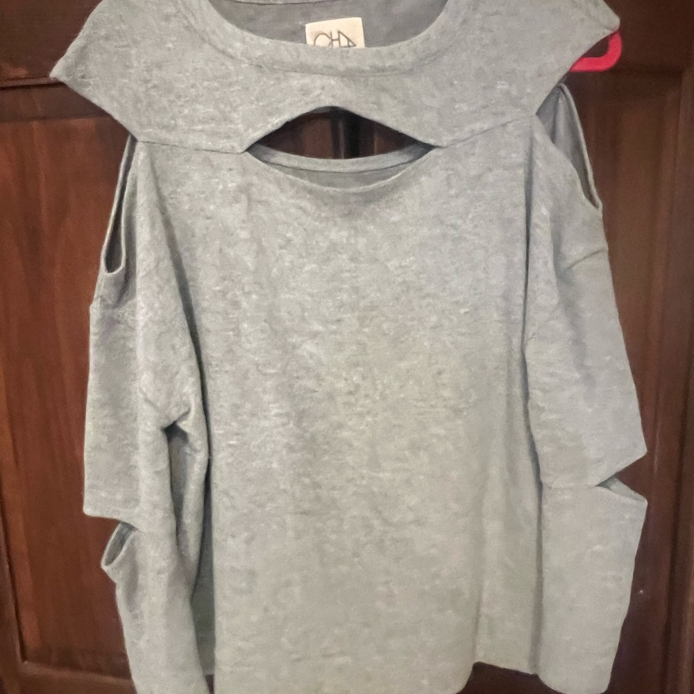 Chasor  NWT Gray Cutout Sweater